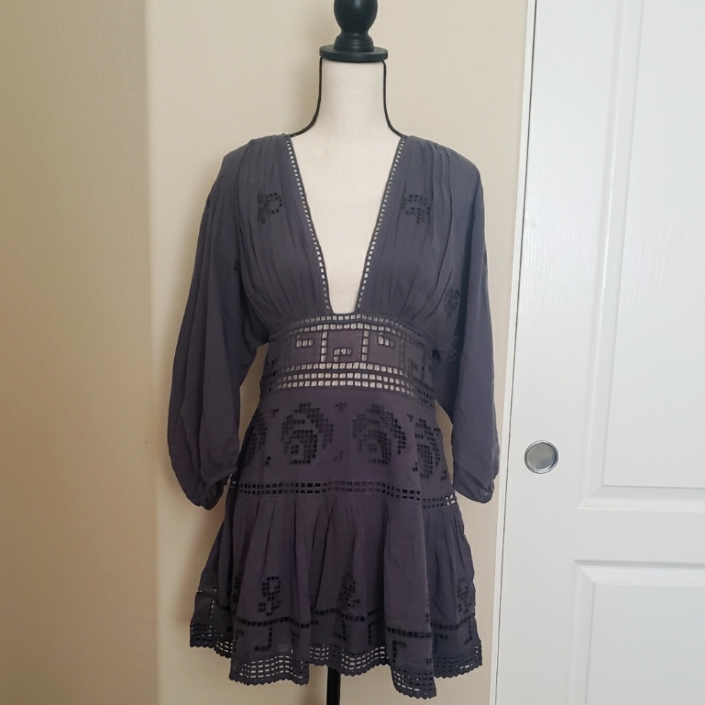 Free People Charcoal Grey Dress Size 6 New With Tags